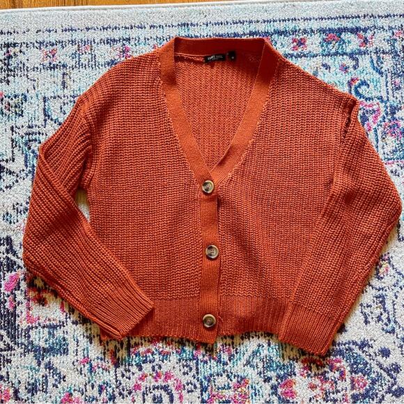Brave Soul London 🧡 Size Medium Cardigan Rust Orange - Picture 2 of 5